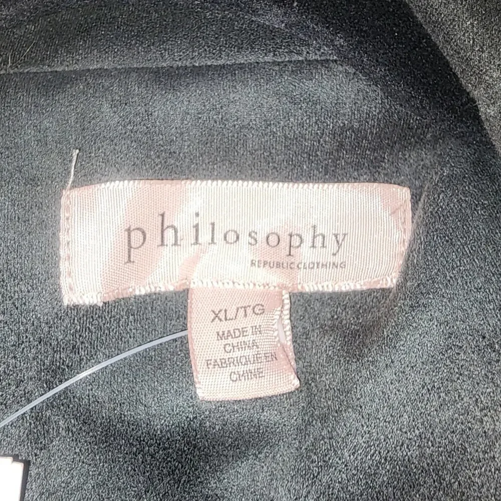 NWT Philosophy Moto Jacket faux suede Womens XL